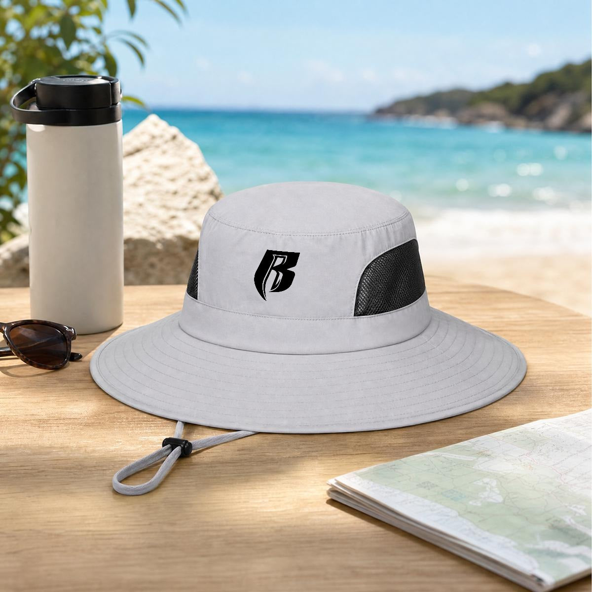 Blk RR Wide Brim Sun Hat