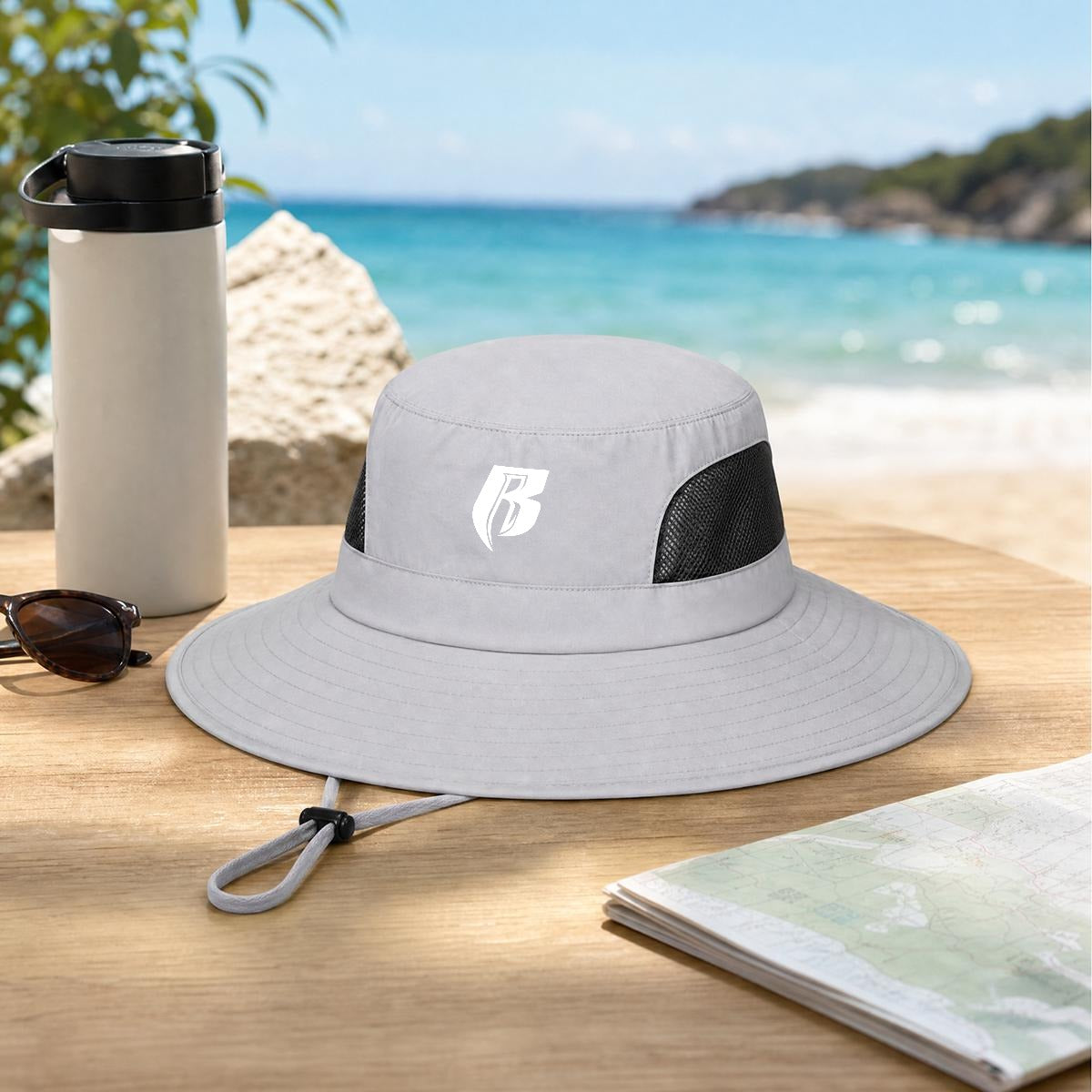 Wht R Wide Brim Sun Hat