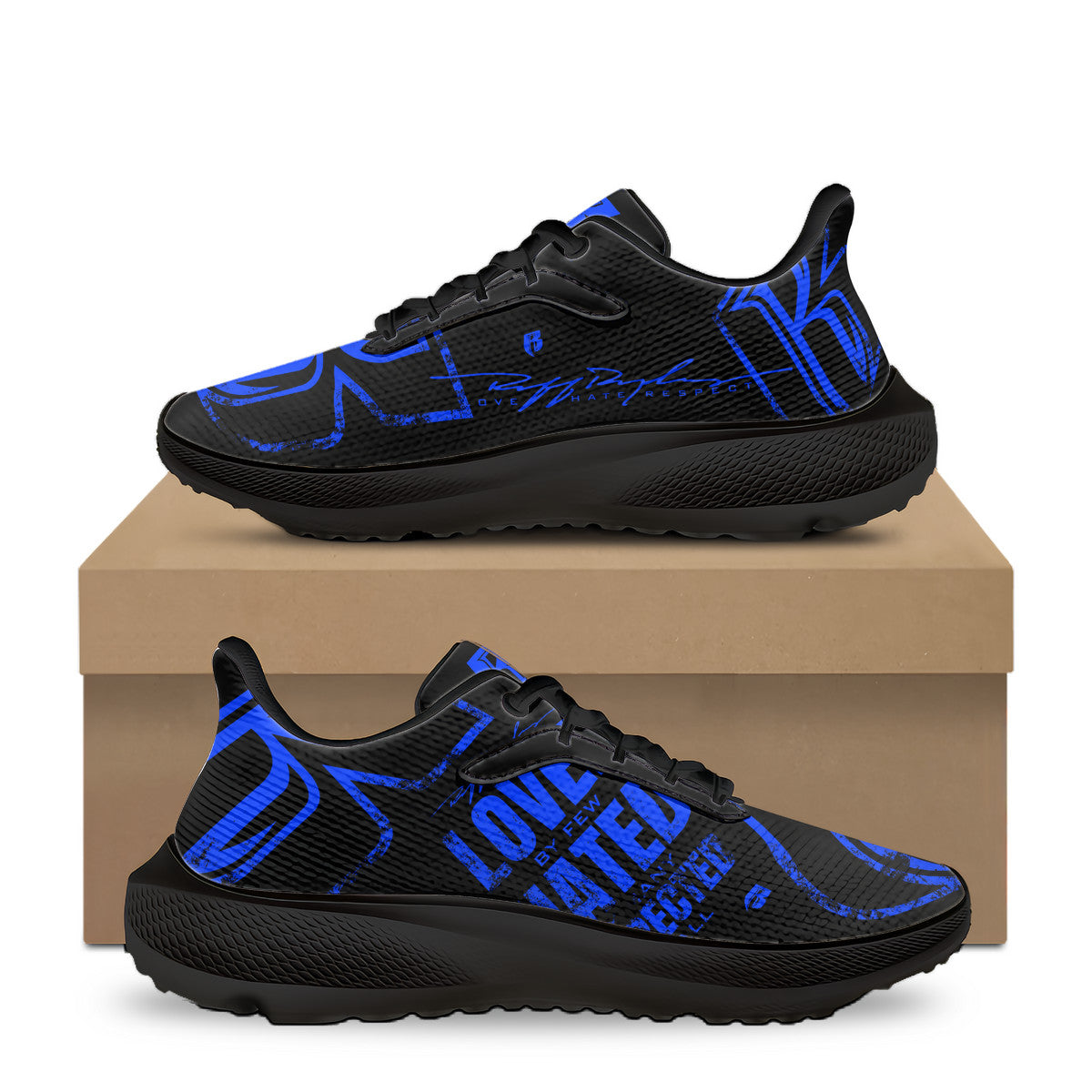 Blue & Black RR Grunge Shoes