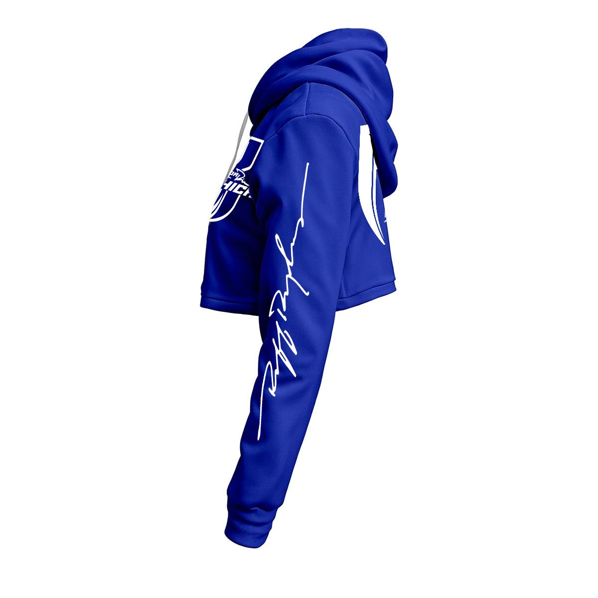 White Print Ride Or Die Chick Cropped Hoodie | Fleece Lining