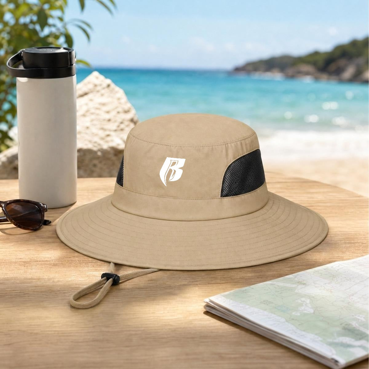 Wht R Wide Brim Sun Hat