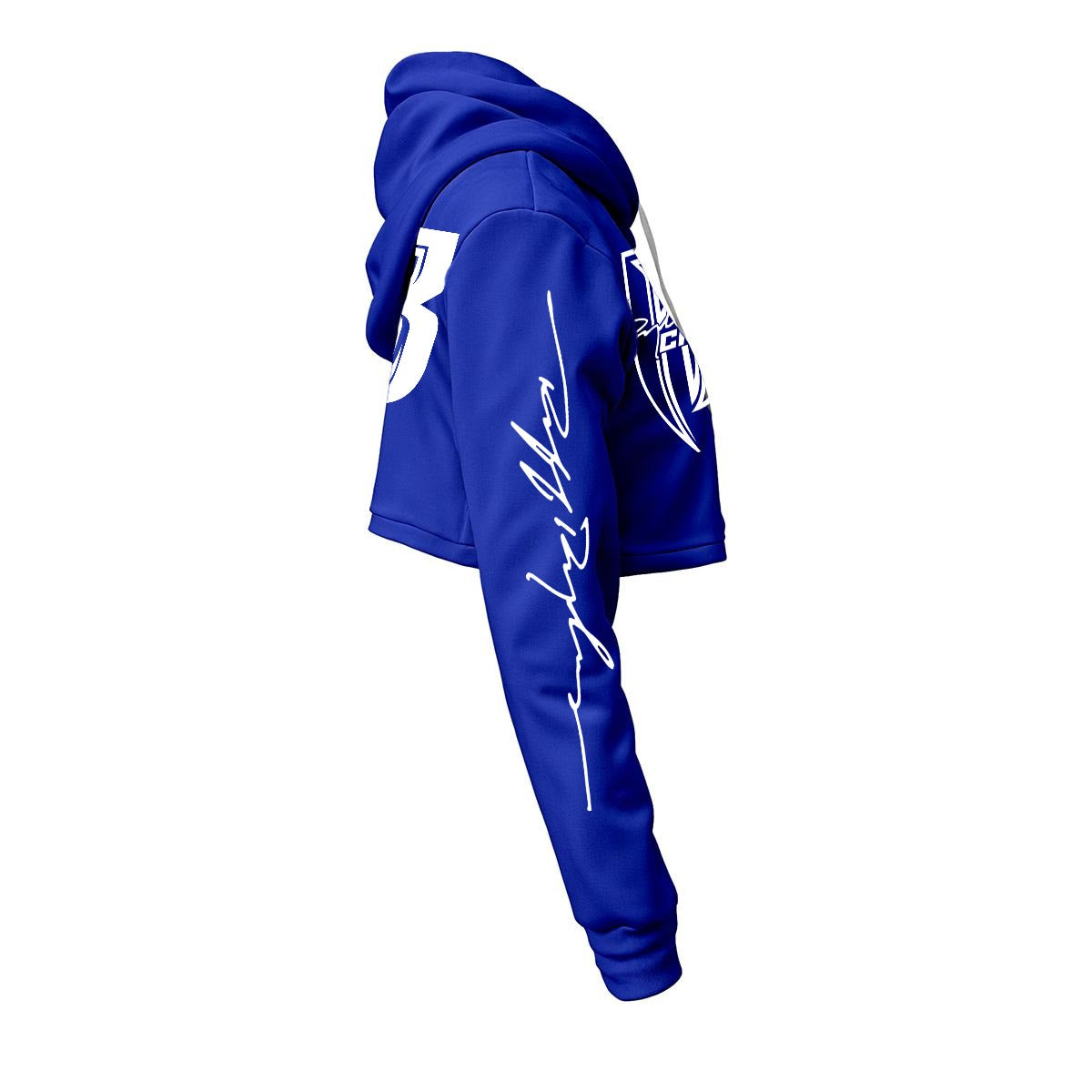 White Print Ride Or Die Chick Cropped Hoodie | Fleece Lining