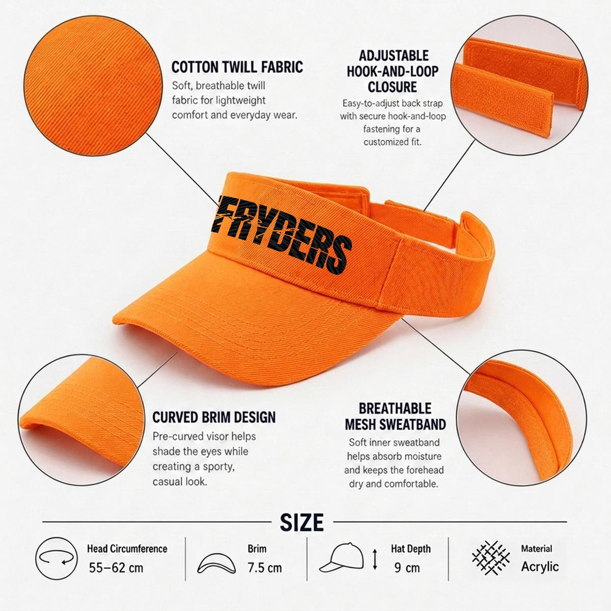 Embroidery Open-Top Visor RR Past Present Future