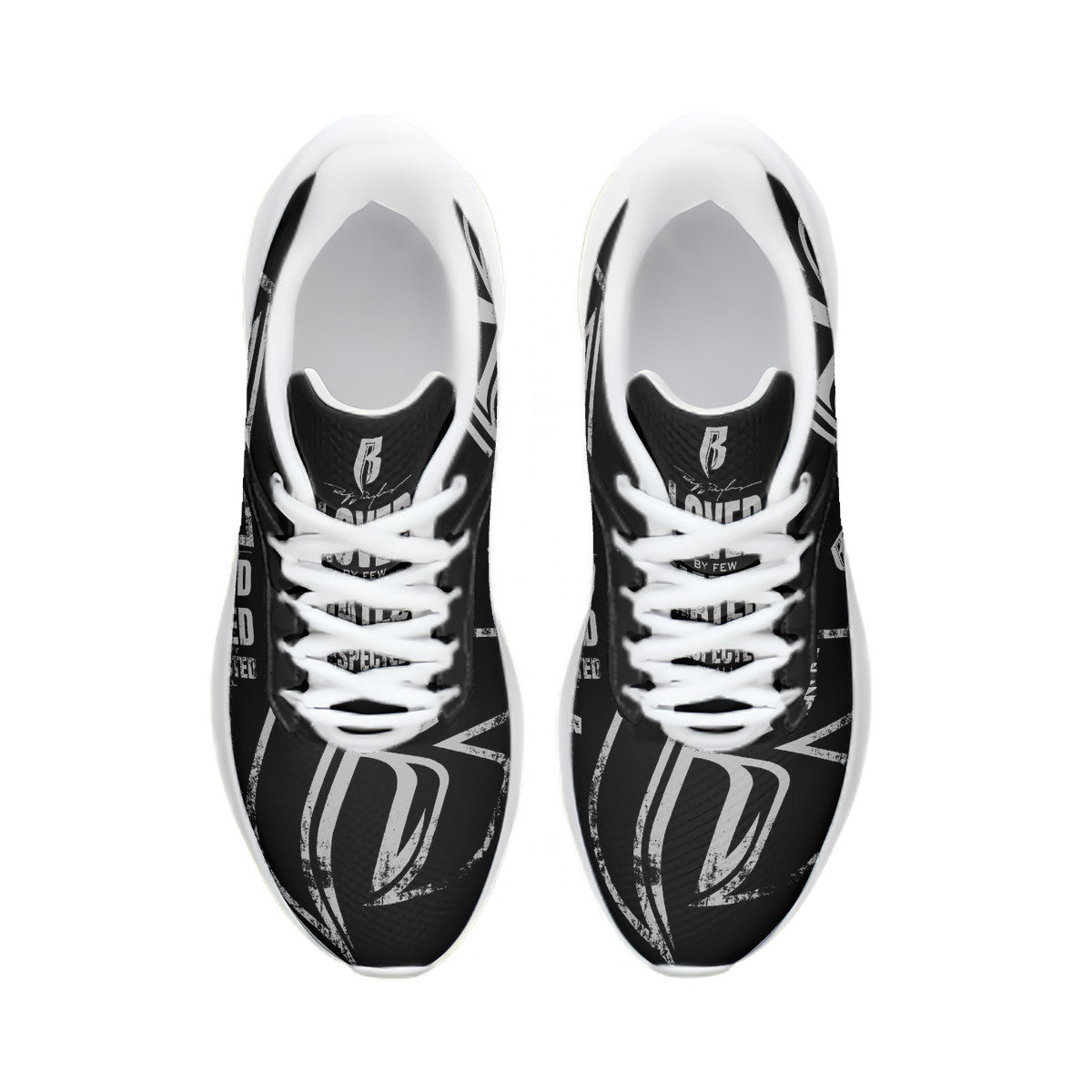 Black & Silver RR Grunge Running Shoes