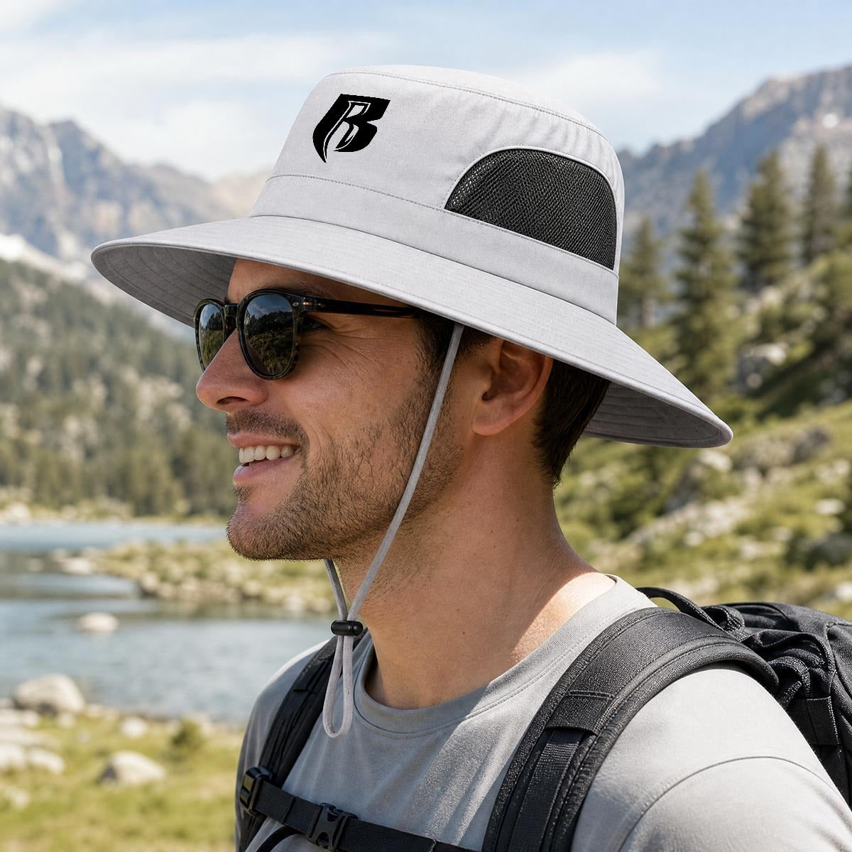Blk RR Wide Brim Sun Hat
