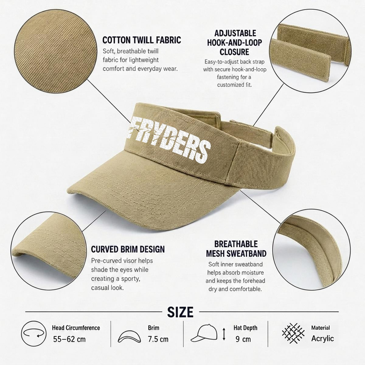 Embroidery Open-Top Visor