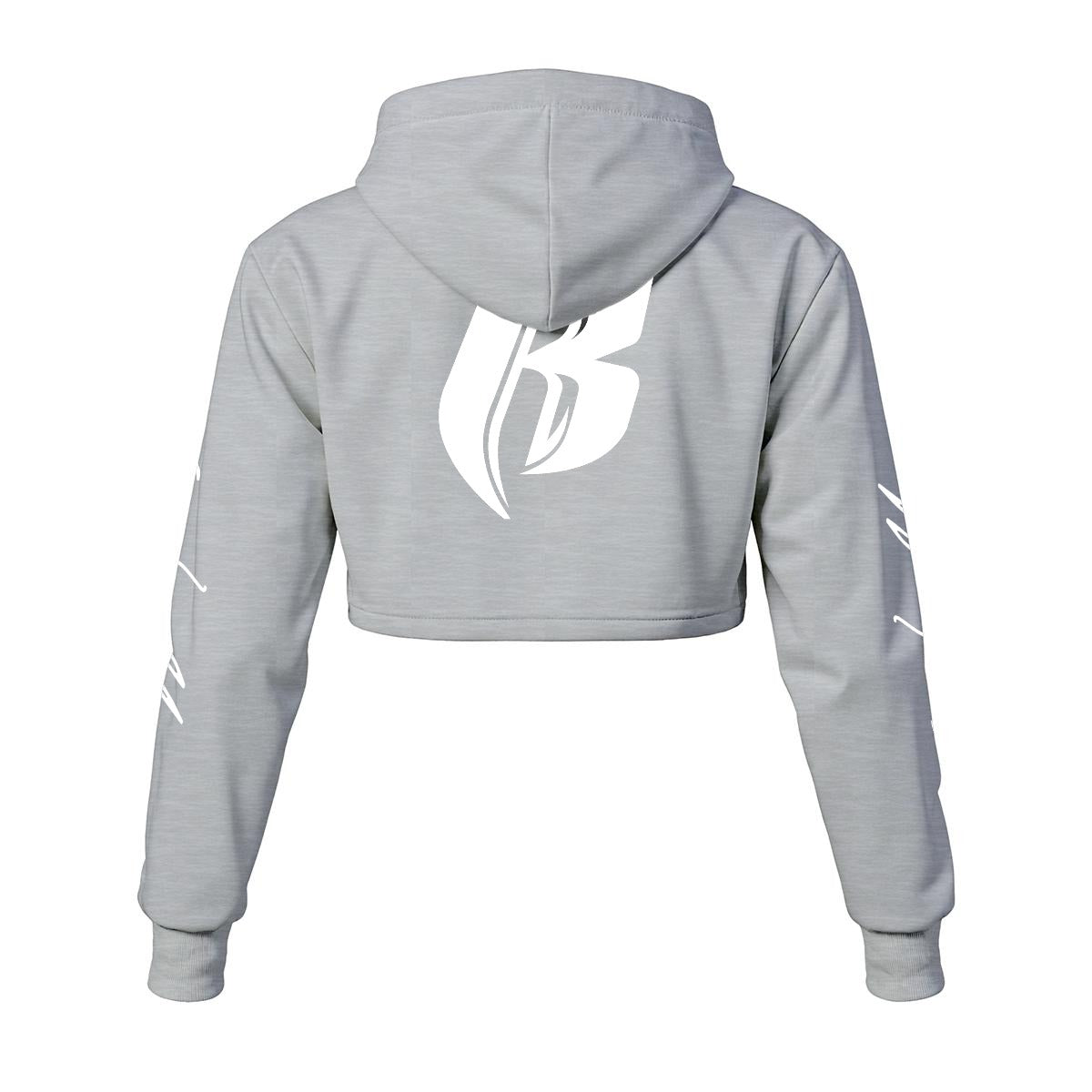 White Print Ride Or Die Chick Cropped Hoodie | Fleece Lining