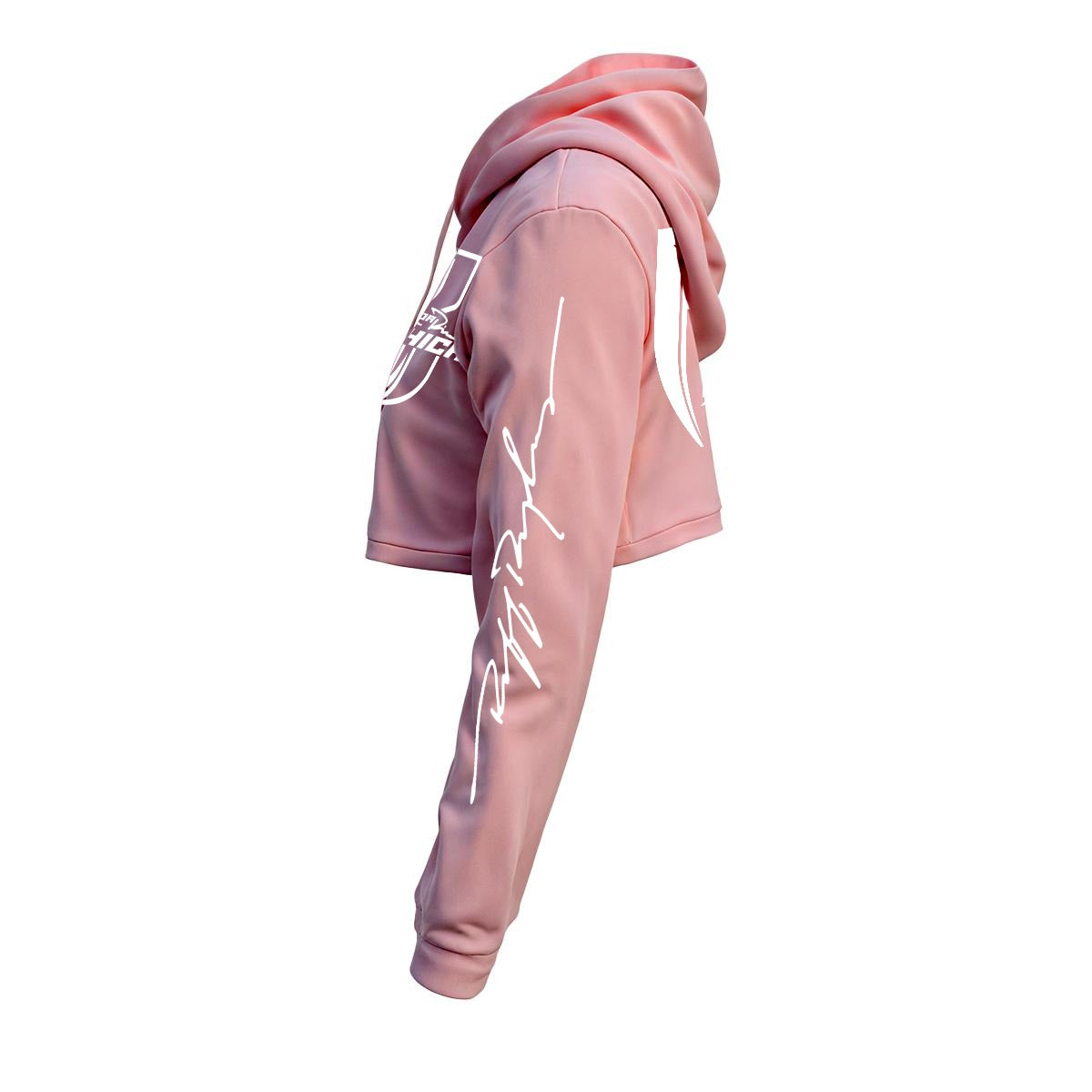 White Print Ride Or Die Chick Cropped Hoodie | Fleece Lining