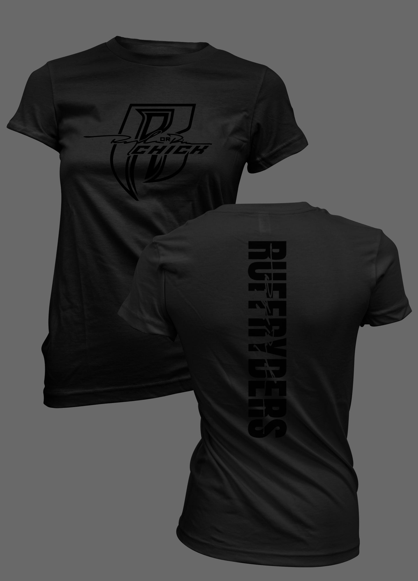 Women's BABY-TEE BLACK REFLECTIVE Ride or Die with Past Present Future