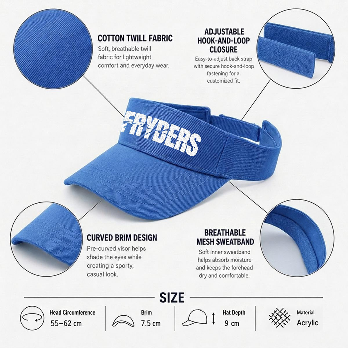 Embroidery Open-Top Visor