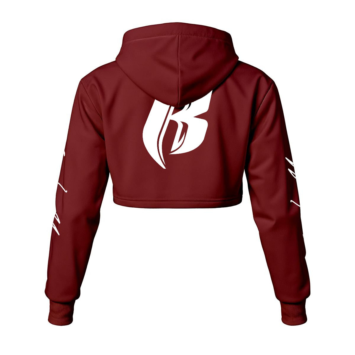 White Print Ride Or Die Chick Cropped Hoodie | Fleece Lining