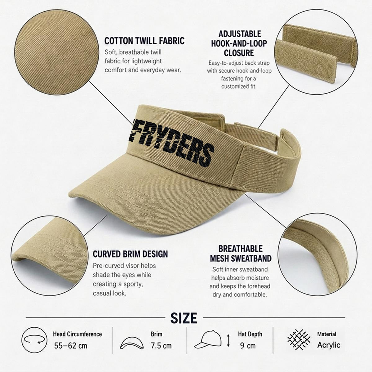 Embroidery Open-Top Visor RR Past Present Future