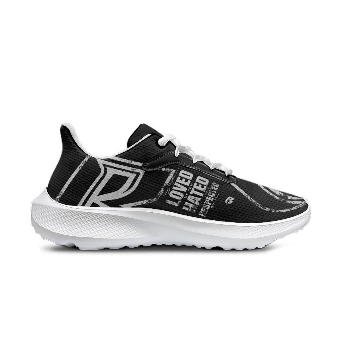 Black & Silver RR Grunge Running Shoes