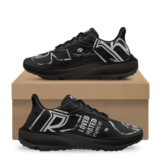 Black & Silver RR Grunge Running Shoes