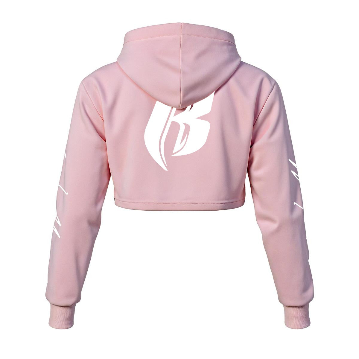 White Print Ride Or Die Chick Cropped Hoodie | Fleece Lining