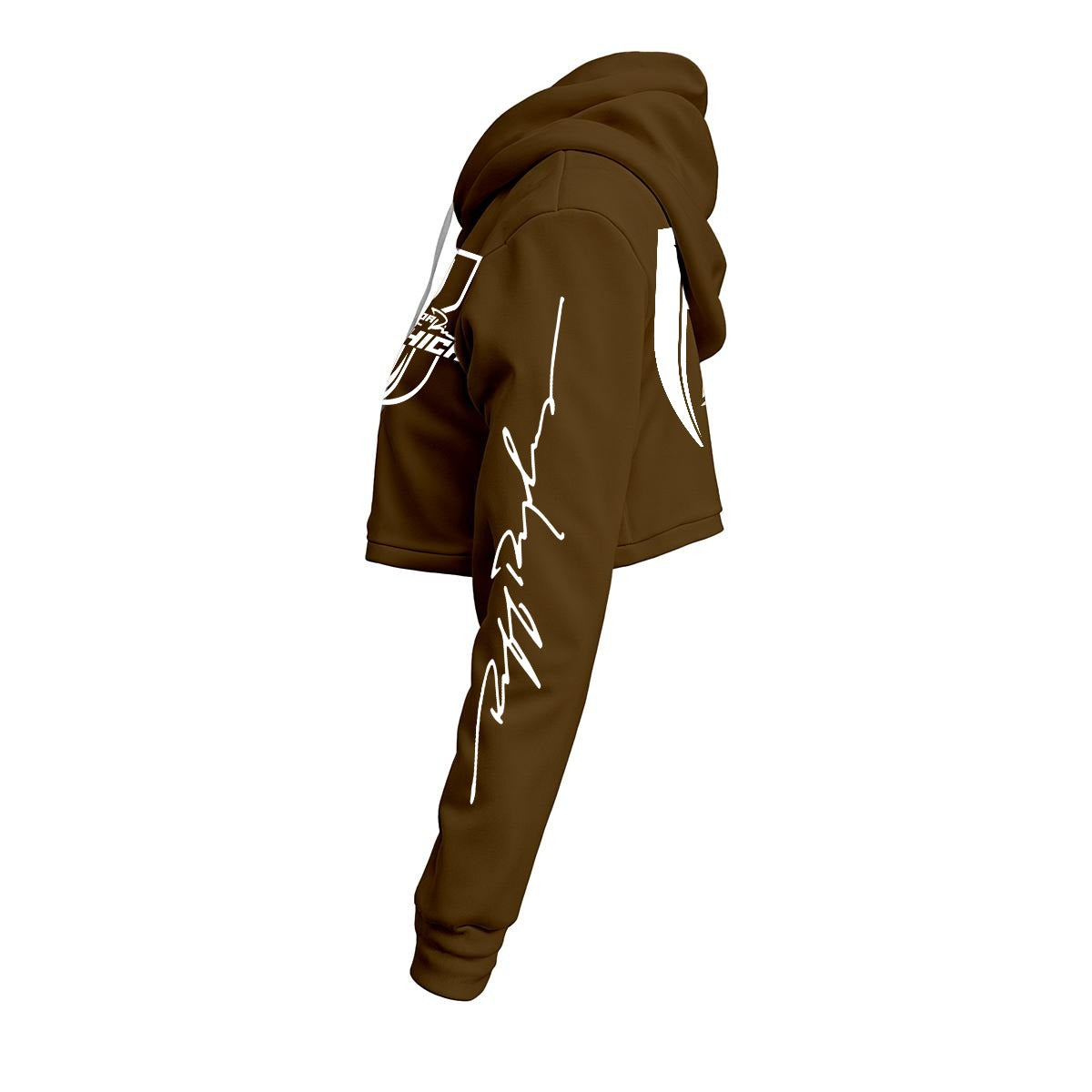 White Print Ride Or Die Chick Cropped Hoodie | Fleece Lining
