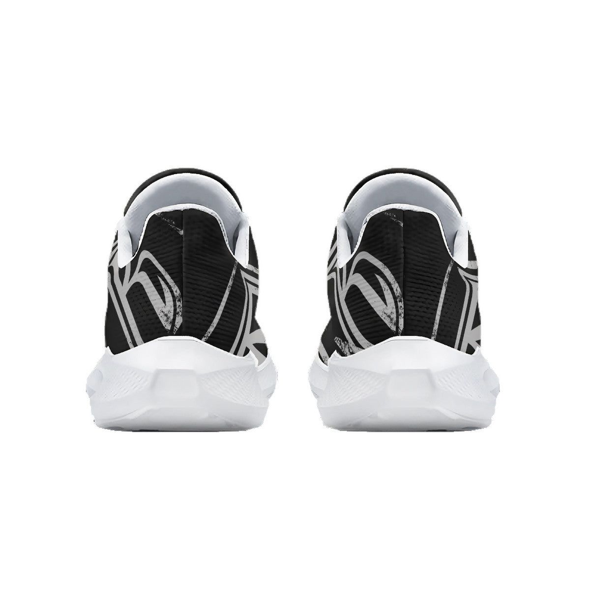 Black & Silver RR Grunge Running Shoes