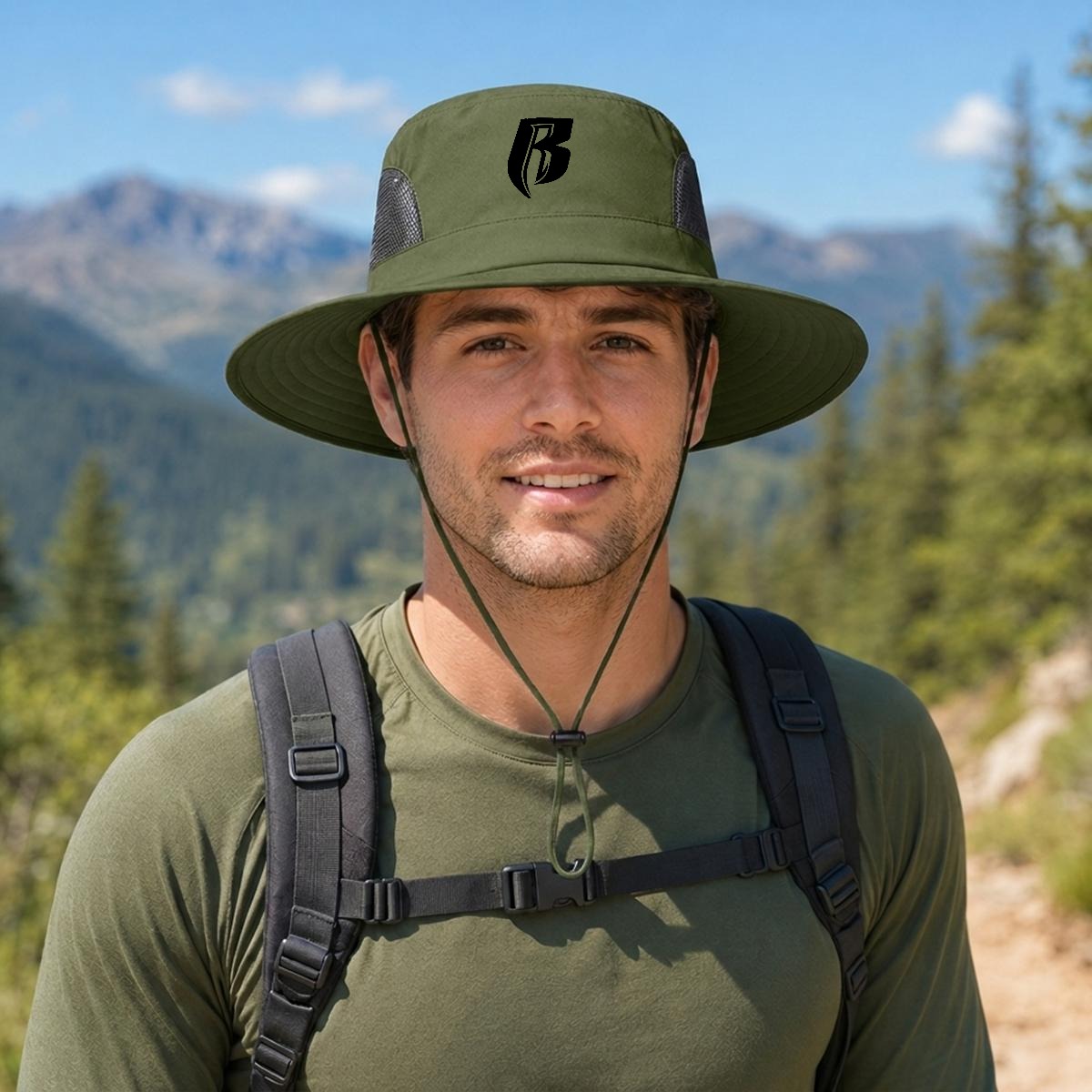 Blk RR Wide Brim Sun Hat