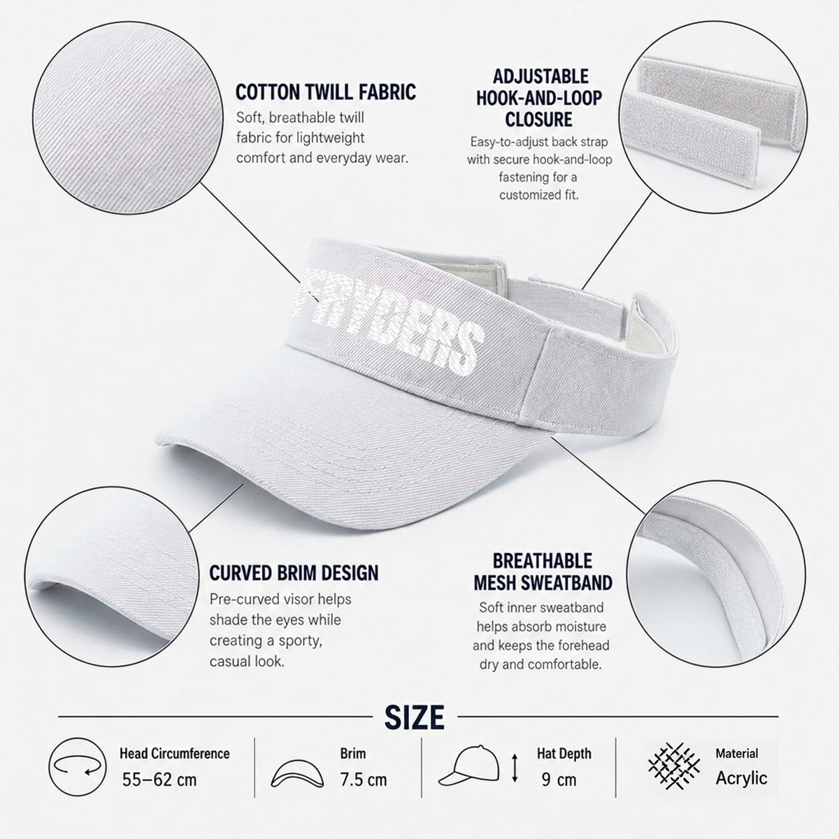 Embroidery Open-Top Visor