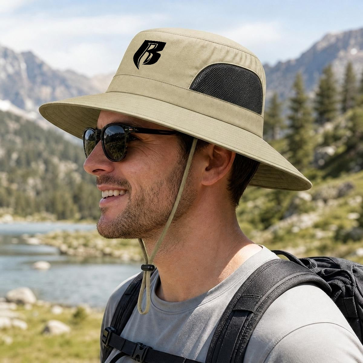 Blk RR Wide Brim Sun Hat