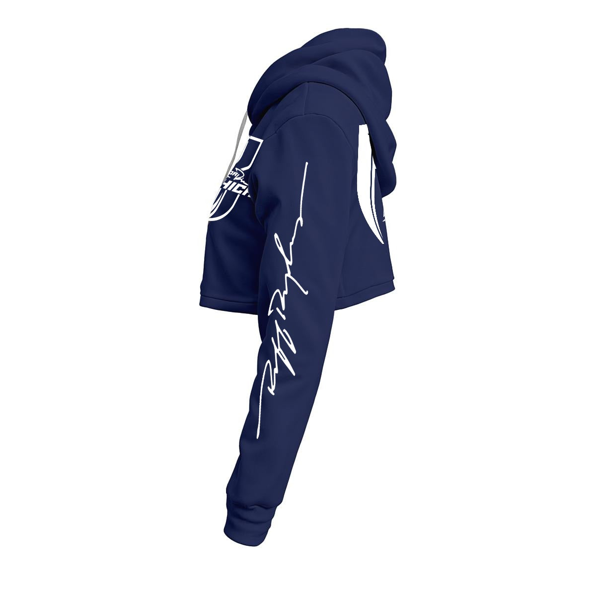 White Print Ride Or Die Chick Cropped Hoodie | Fleece Lining