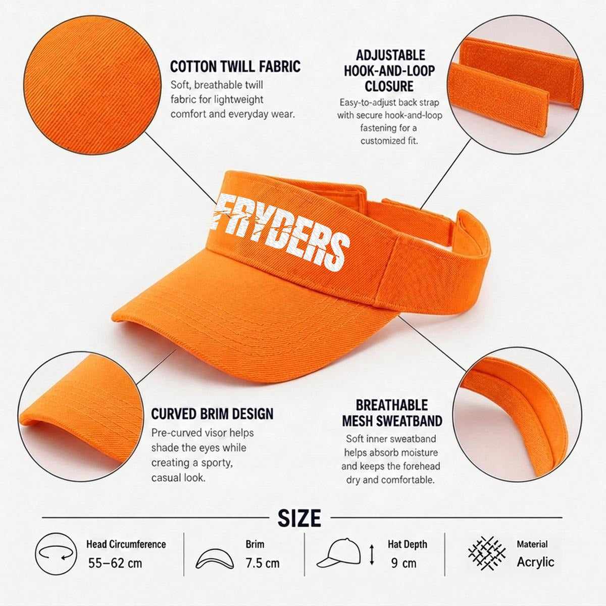 Embroidery Open-Top Visor