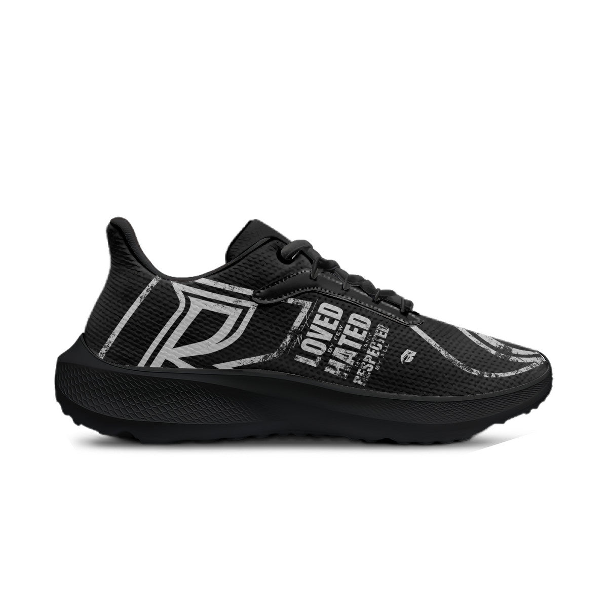Black & Silver RR Grunge Running Shoes