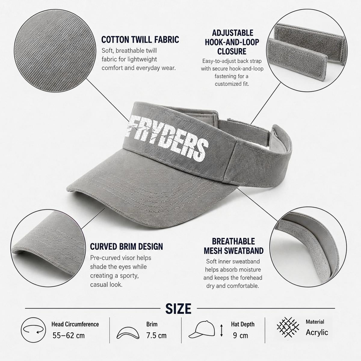 Embroidery Open-Top Visor