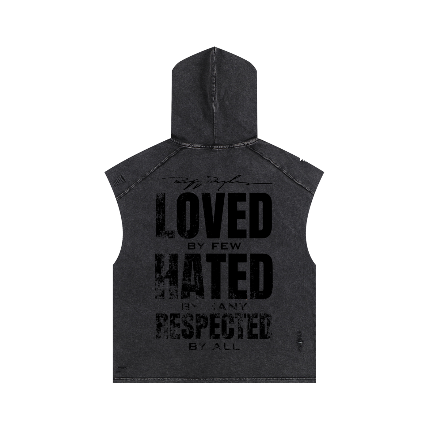RR GRUNGE Snow Washed Boxy Hoodie Tank Top