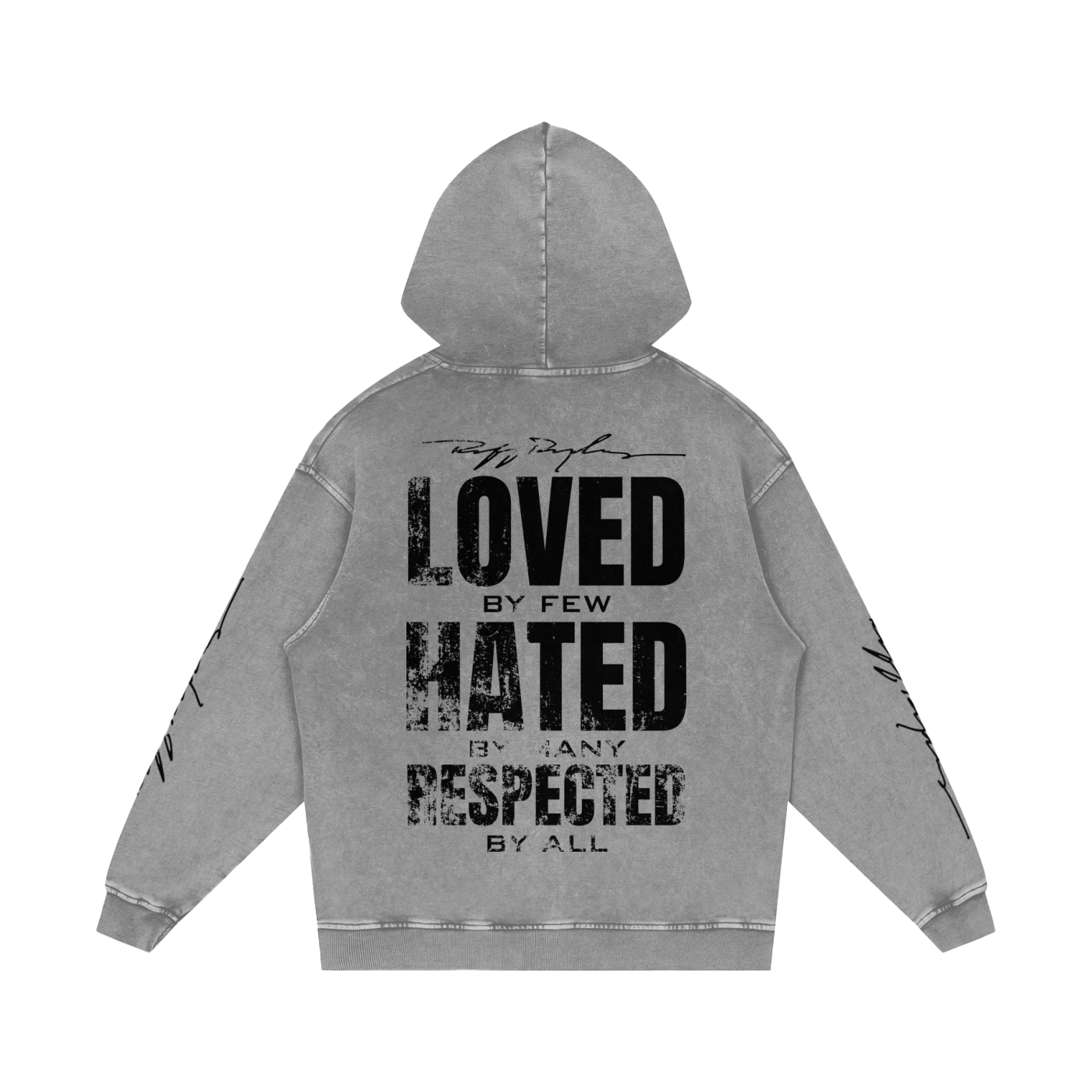 RR Grunge Snow Washed Loose Cotton Hoodie