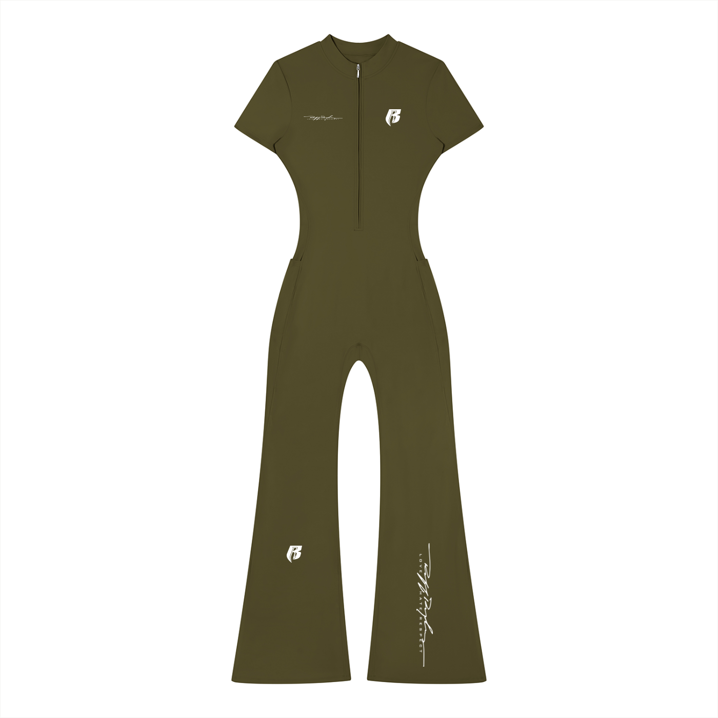 RR Women’s Tight Flared Leg Quarter-Zip Jumpsuit