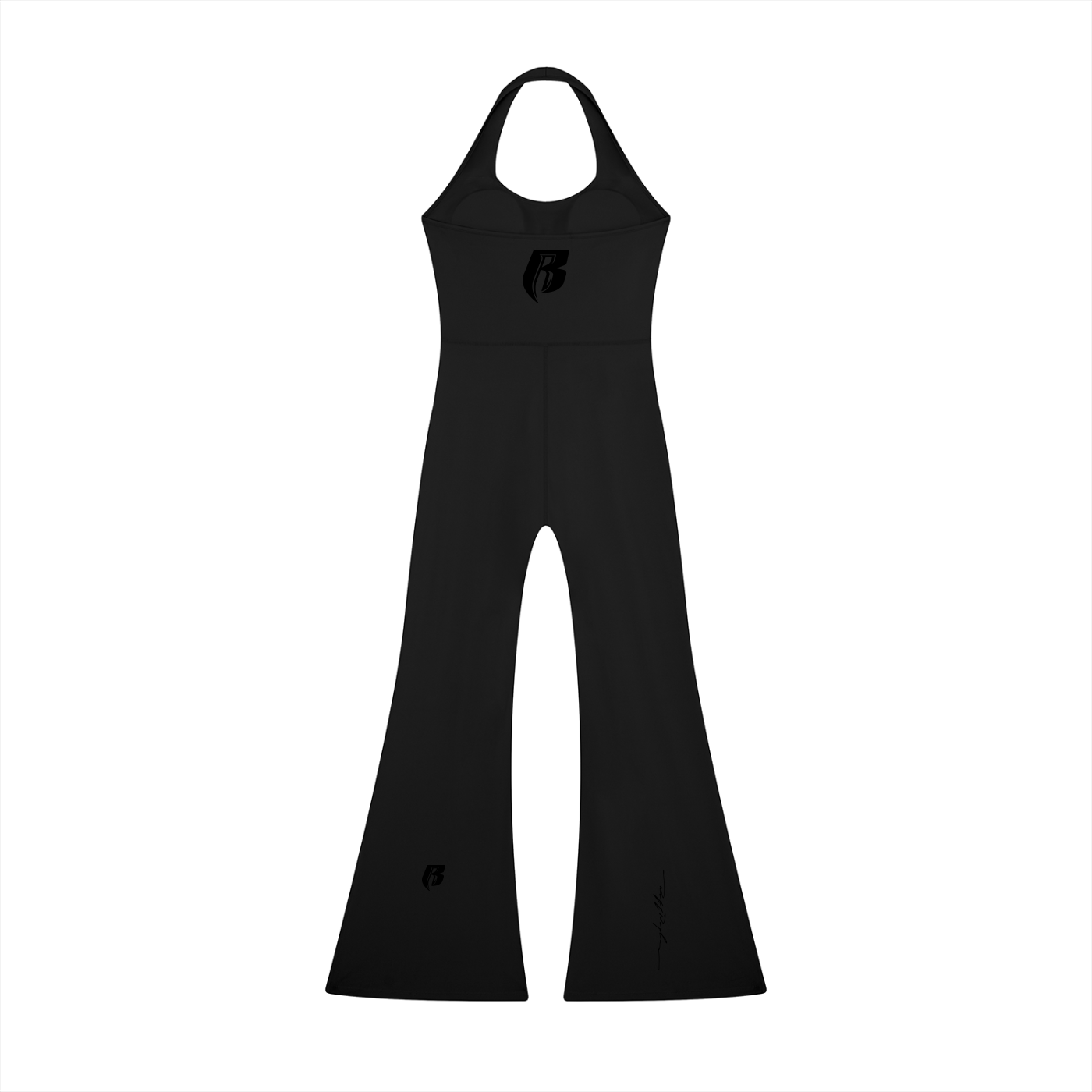 Blk Print Women’s Halter Flared Jumpsuit