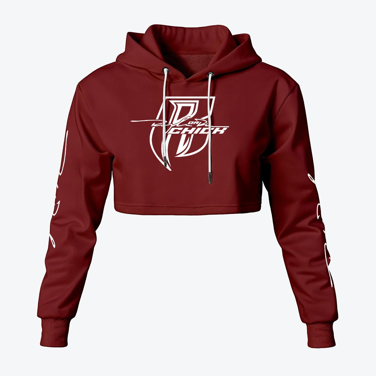 White Print Ride Or Die Chick Cropped Hoodie | Fleece Lining