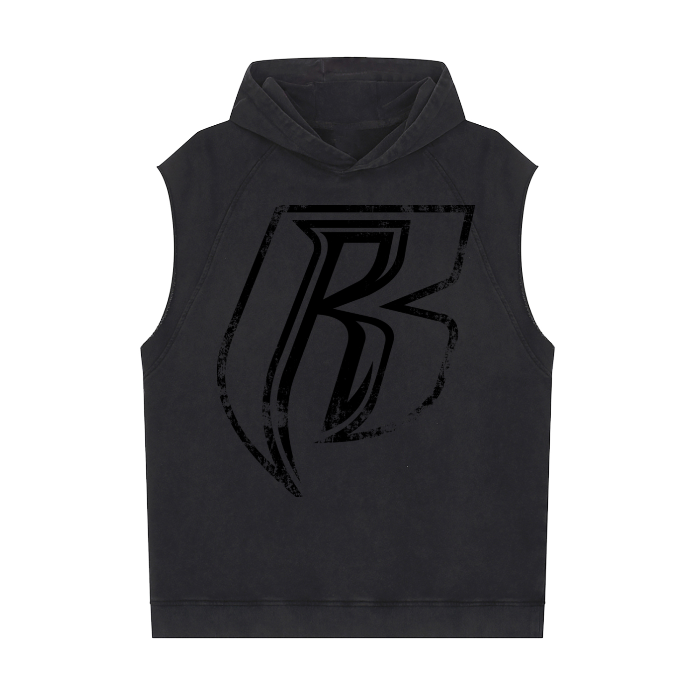 Grunge Snow Washed Sleeveless Hoodie