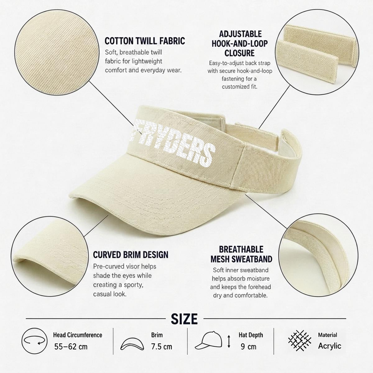 Embroidery Open-Top Visor
