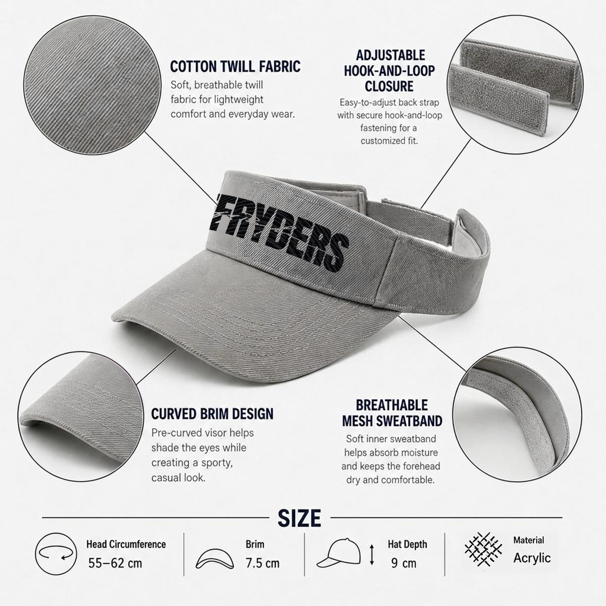 Embroidery Open-Top Visor RR Past Present Future