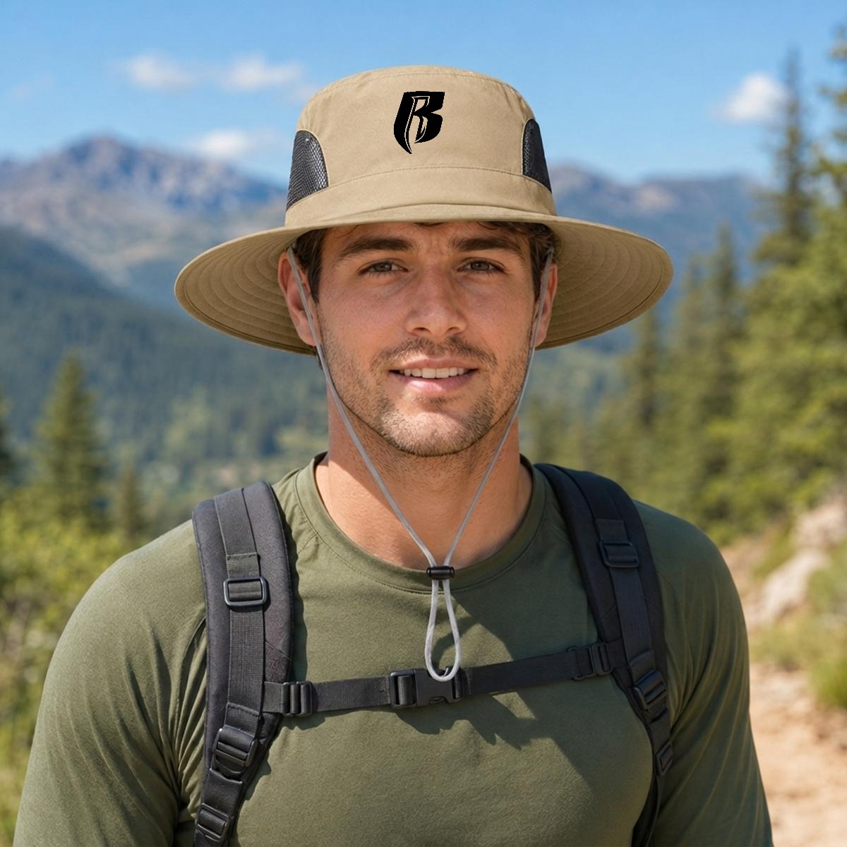 Blk RR Wide Brim Sun Hat