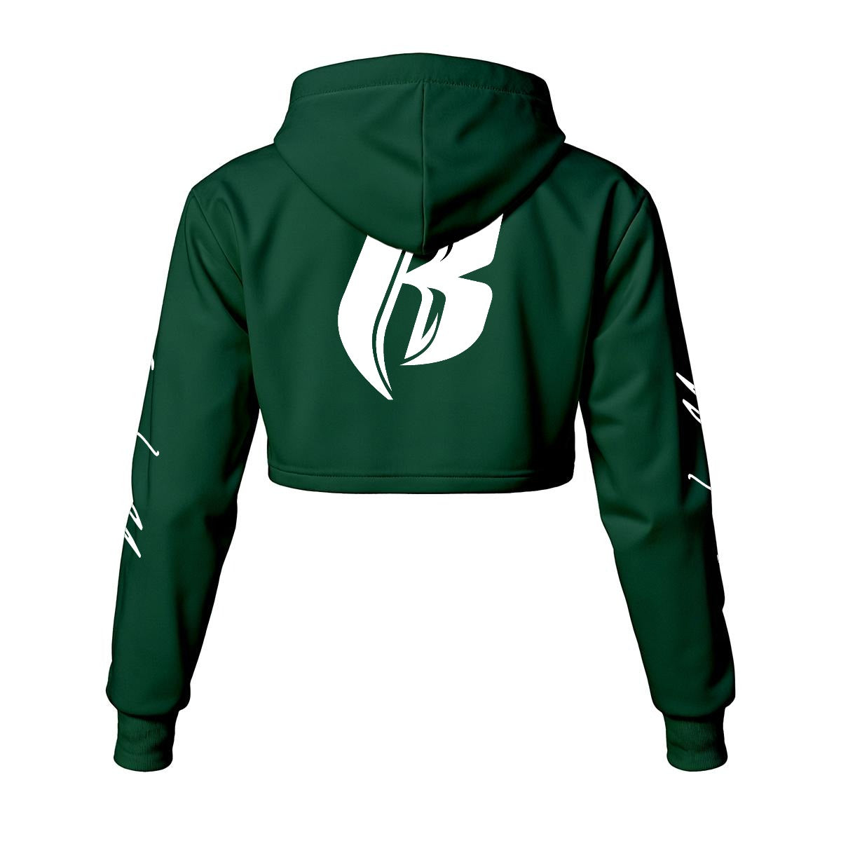 White Print Ride Or Die Chick Cropped Hoodie | Fleece Lining