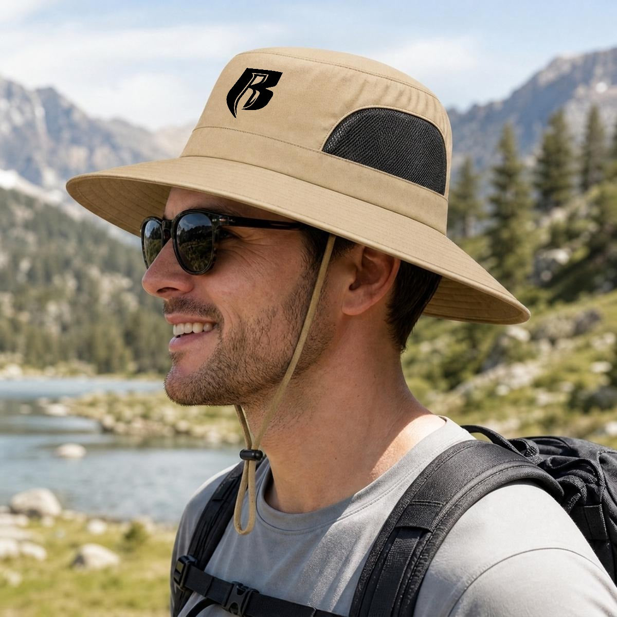 Blk RR Wide Brim Sun Hat