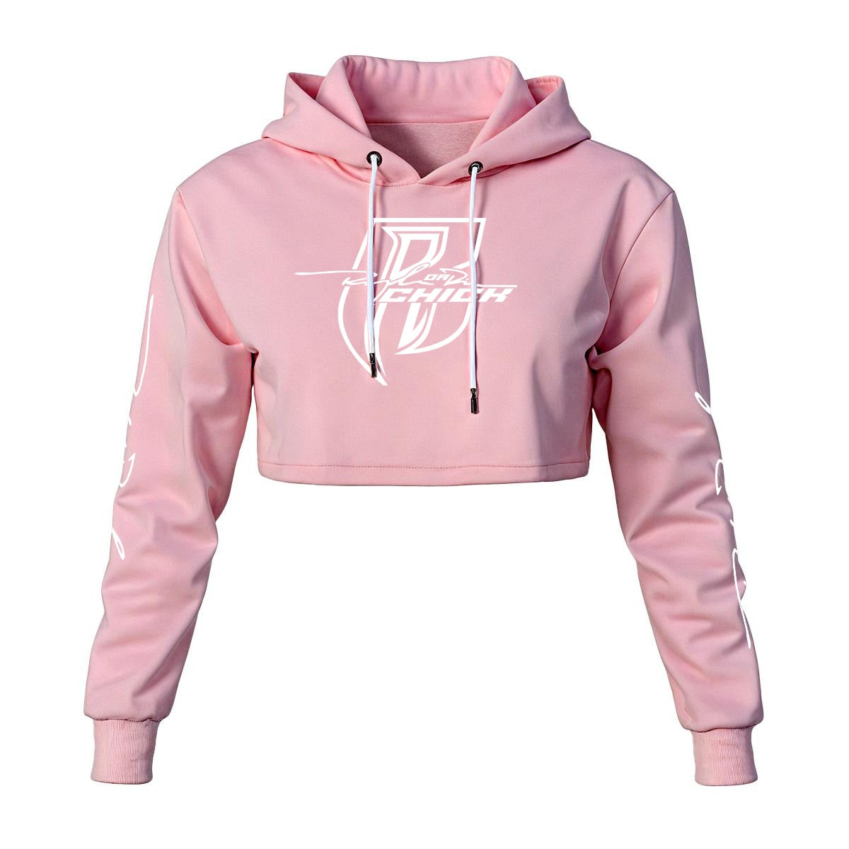 White Print Ride Or Die Chick Cropped Hoodie | Fleece Lining