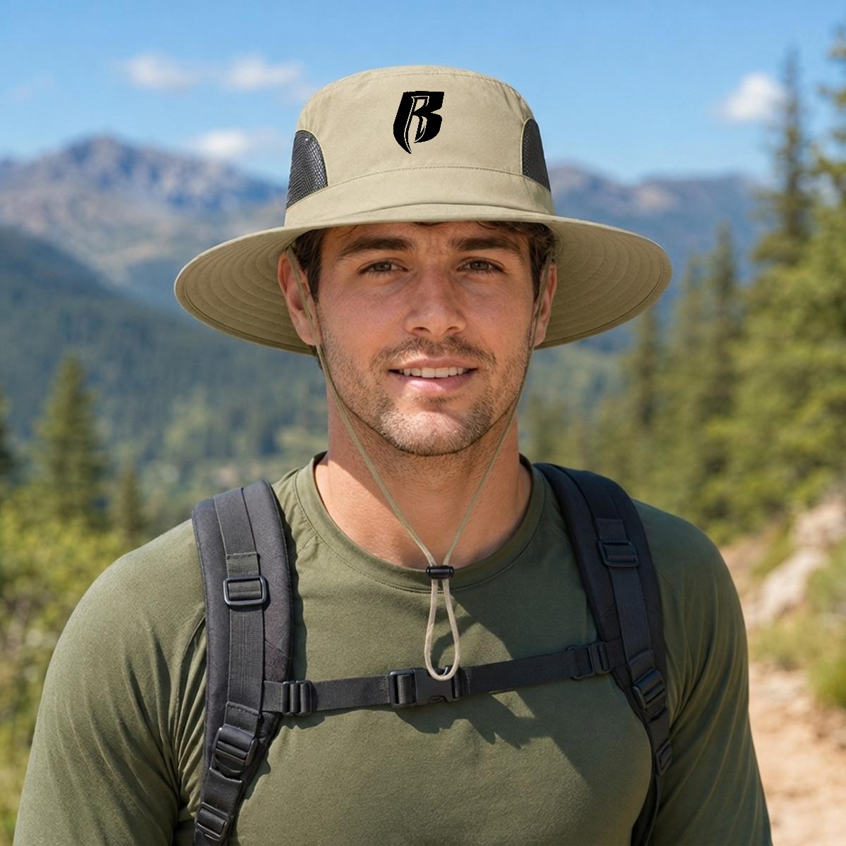 Blk RR Wide Brim Sun Hat