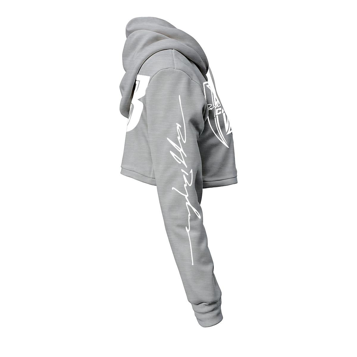 White Print Ride Or Die Chick Cropped Hoodie | Fleece Lining