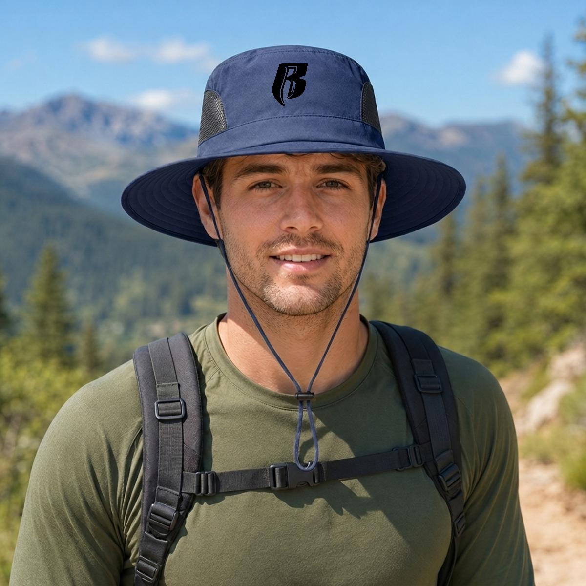 Blk RR Wide Brim Sun Hat