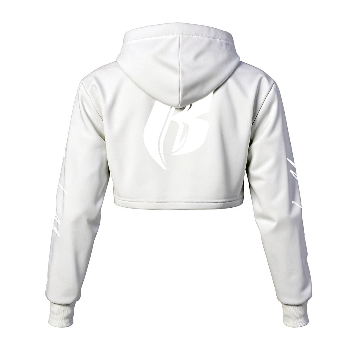 White Print Ride Or Die Chick Cropped Hoodie | Fleece Lining