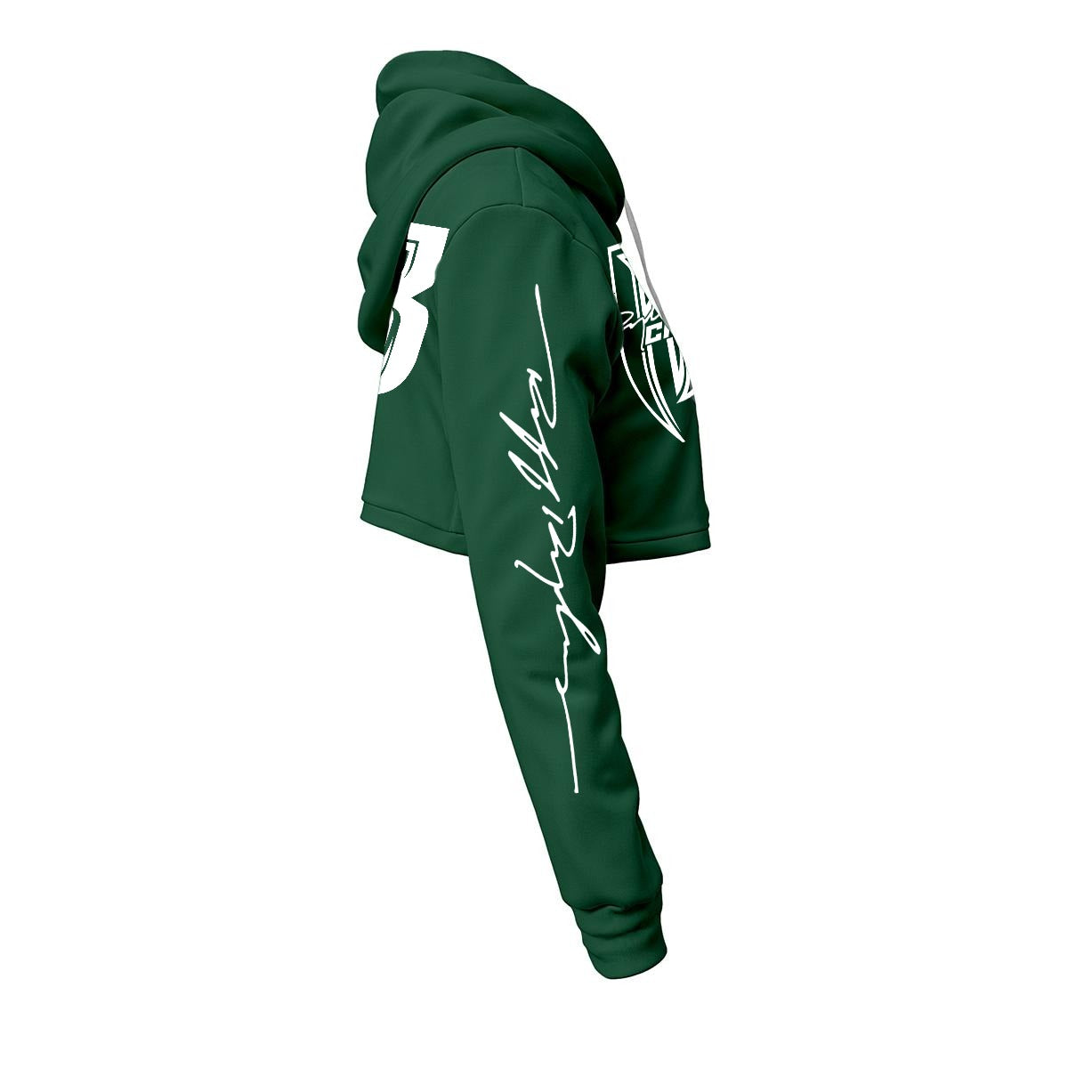 White Print Ride Or Die Chick Cropped Hoodie | Fleece Lining