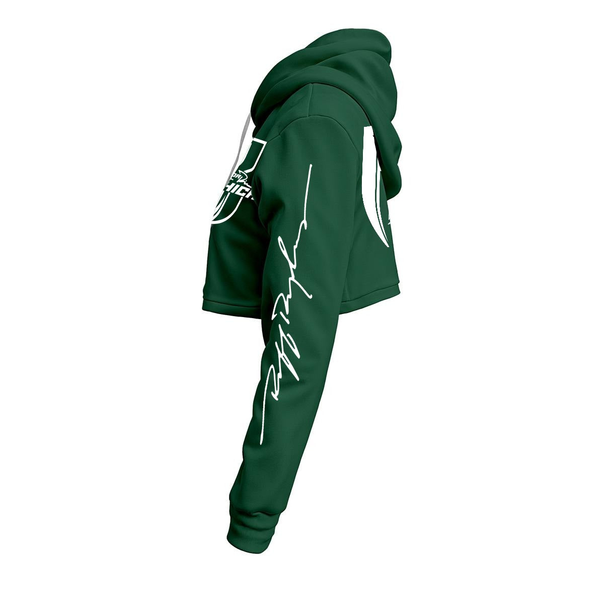 White Print Ride Or Die Chick Cropped Hoodie | Fleece Lining