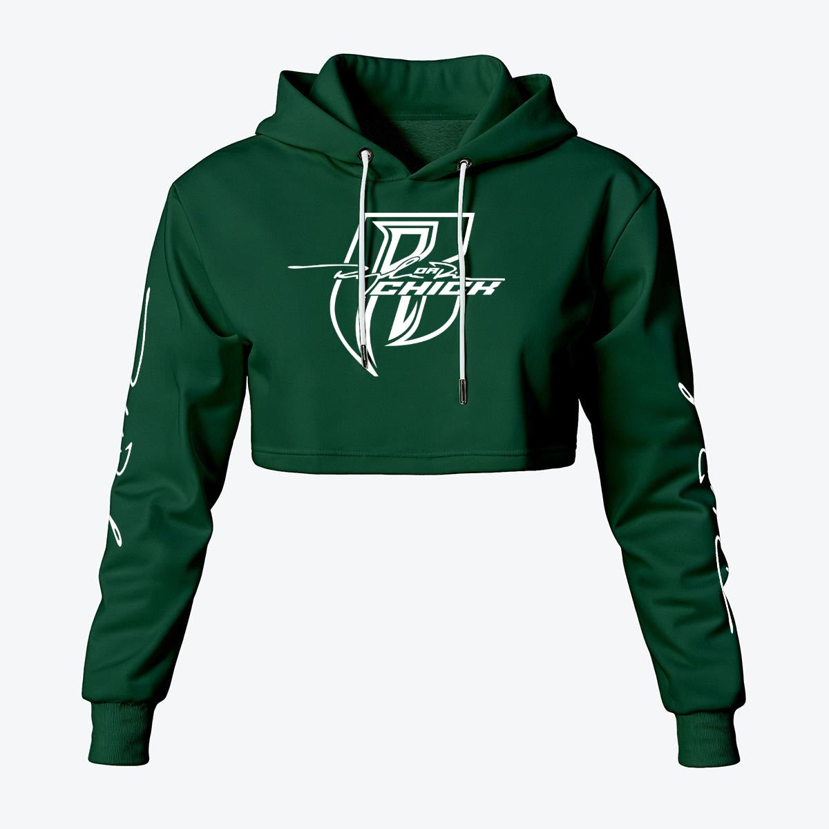 White Print Ride Or Die Chick Cropped Hoodie | Fleece Lining