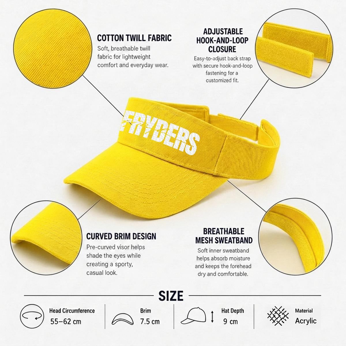 Embroidery Open-Top Visor