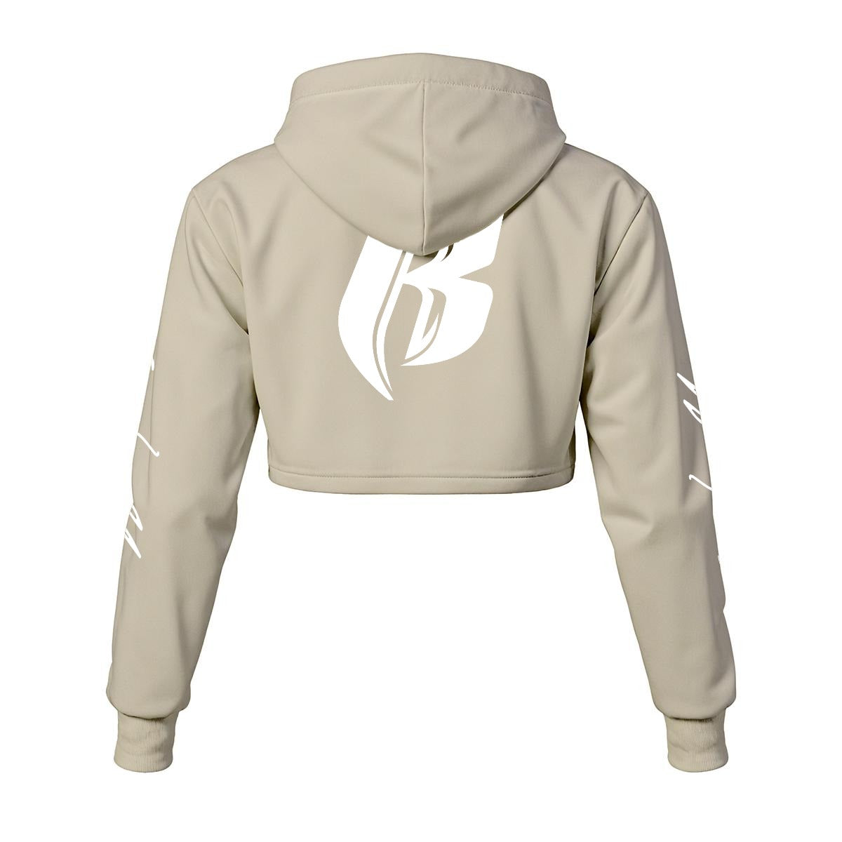 White Print Ride Or Die Chick Cropped Hoodie | Fleece Lining