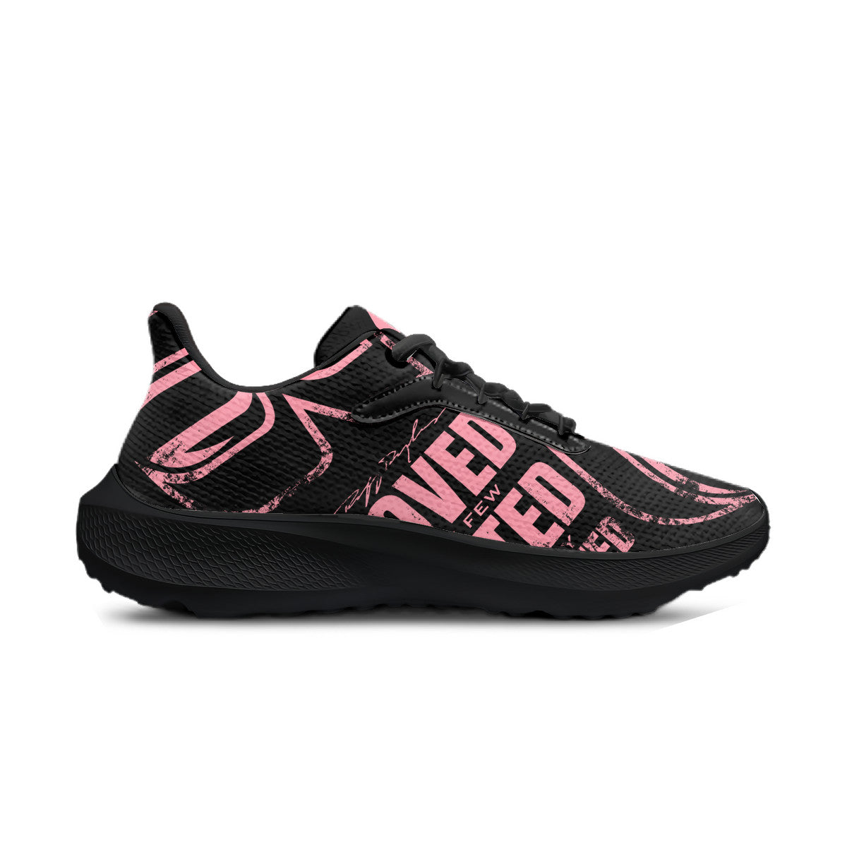 Black & Pink Grunge Running Shoes